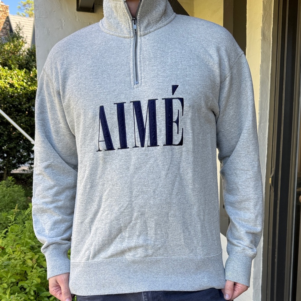 Aime Leon Dore Quarter Zip Gray Sweatshirt - Picture 4 of 8